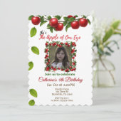 我々の目のりんご | キッズフォト誕生日 招待状 (スタンド正面)