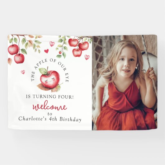 我々の目の甘いリンゴ | フォト誕生日 横断幕 (横)