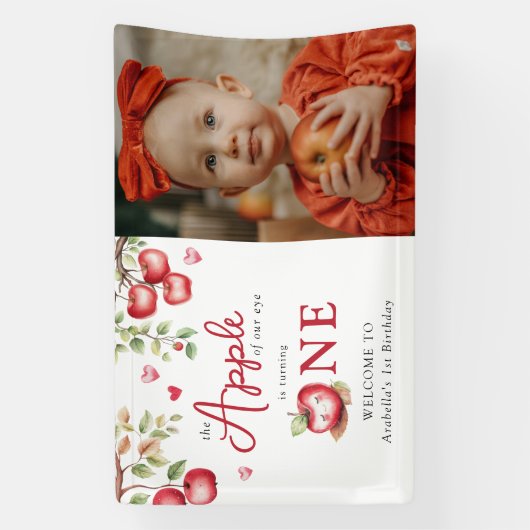 我々の目の甘いリンゴ | 写真1番目の誕生日 横断幕 (縦)