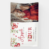 我々の目の甘いリンゴ | 写真4歳の誕生日 横断幕 (縦)