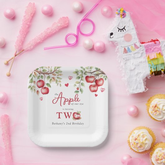 我々の目の甘いリンゴ | 誕生日2 ペーパープレート (パーティー)