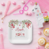 我々の目の甘いリンゴ | 4歳の誕生日 ペーパープレート (パーティー)