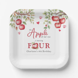 我々の目の甘いリンゴ | 4歳の誕生日 ペーパープレート