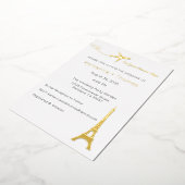 我々の素晴らしアドベンチャーは招待状、パリを始める 箔招待状 (回転した状態)