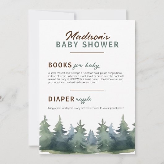 我々の素晴らしアドベンチャーオ鹿の赤ちゃんシャワー 招待状 (裏面)