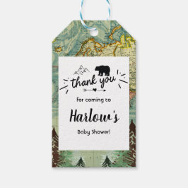 我々の素晴らしアドベンチャーヴィンテージマップベア ギフトタグ