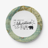 我々の素晴らしアドベンチャーヴィンテージマップベア ペーパープレート (正面)