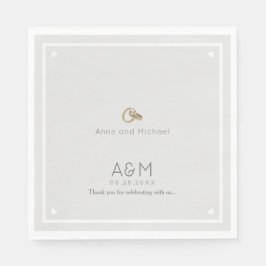 我々の結婚グレー淡い色の披露宴パーティー スタンダードランチョンナプキン