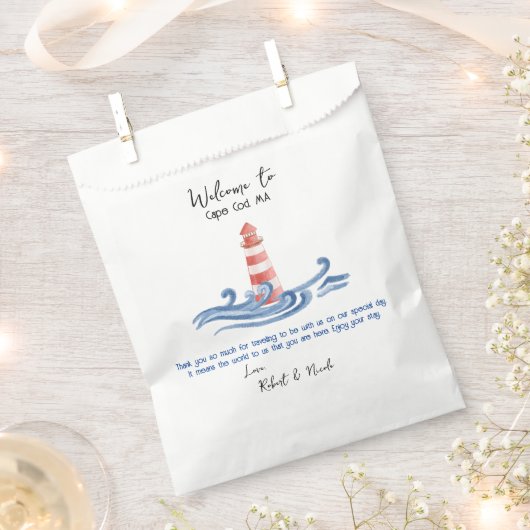 我々の結婚ホワイトフェイスバッグ フェイバーバッグ (クリップ留めされた状態)