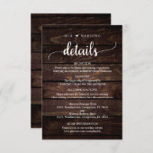 我々の結婚詳細、ダーク·ウッ素朴ドをテーマにした エンクロージャーカード (正面/裏面)