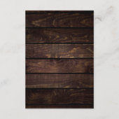 我々の結婚詳細、ダーク·ウッ素朴ドをテーマにした エンクロージャーカード (裏面)