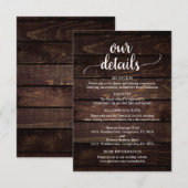 我々の結婚詳細、ダーク·ウッ素朴ドをテーマにした エンクロージャーカード (正面/裏面)