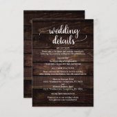 我々の結婚詳細、ネイビー·ブルー·スクリプ素朴ト·エンクロ エンクロージャーカード (正面/裏面)