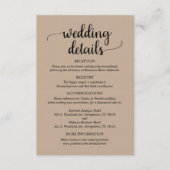 我々の結婚詳細、軽素朴茶色クラフト エンクロージャーカード (正面)