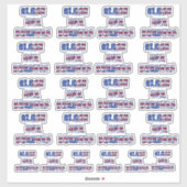 我々の縁ど赤白青スター&ストライプを閉じる シール (シート)