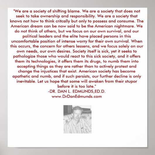 我々の苦悩する社会 ポスター (正面)