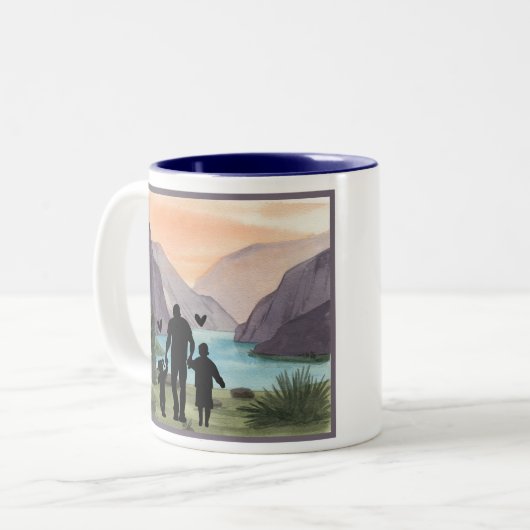 我々の英雄、我々のパパ。2音式コーヒーマグ ツートーンマグカップ (正面左)