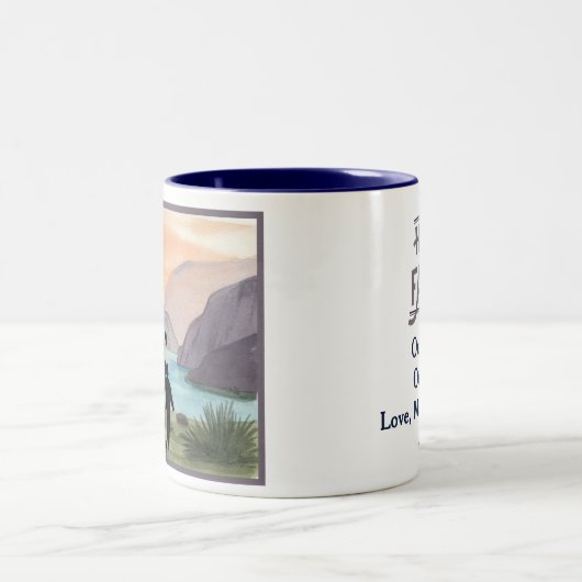 我々の英雄、我々のパパ。2音式コーヒーマグ ツートーンマグカップ (中央)