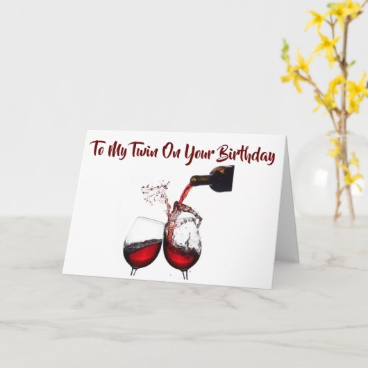 我々の誕生日***その***ワインを注ぐ!!!!!!! カード (黄色い花)