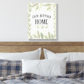 我々の賛美ホームライトグリーンセージ葉引用文 キャンバスプリント (インサイチュ (寝室))