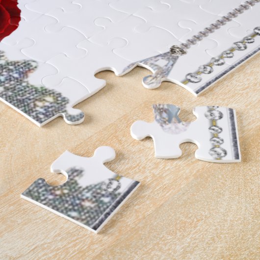 「我々の赤いバラのパズルでおもしろいの魔法をロック解除 ジグソーパズル (側面)