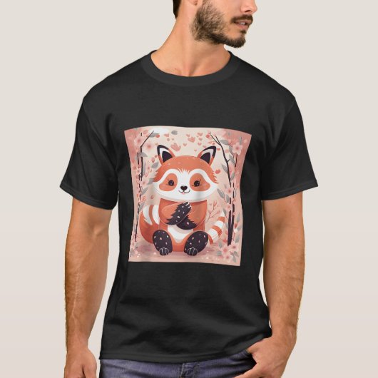 我々の赤いパンダ春と一歩を踏み出す Tシャツ (正面)
