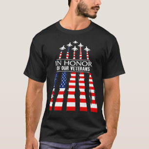 我々の退役軍人の日の名誉レッドポピー花アメリカ Tシャツ