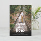 我々の道はここから開始スクリプト写真婚約 案内状 (スタンド正面)