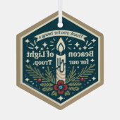 我々の部隊オーナメントのための光のビーコン ガラスオーナメント (裏面)