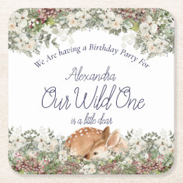 我々の野生の1は少し親愛だ。ディアウッドランド1st スクエアペーパーコースター