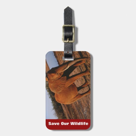 我々の野生救の大きな赤 ラゲッジタグ (正面縦)