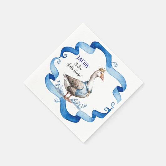 我々の間抜けガチョウは一人の誕生日を回している スタンダードカクテルナプキン (角)