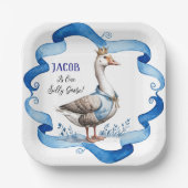 我々の間抜けガチョウは一人の誕生日を回している ペーパープレート (正面)