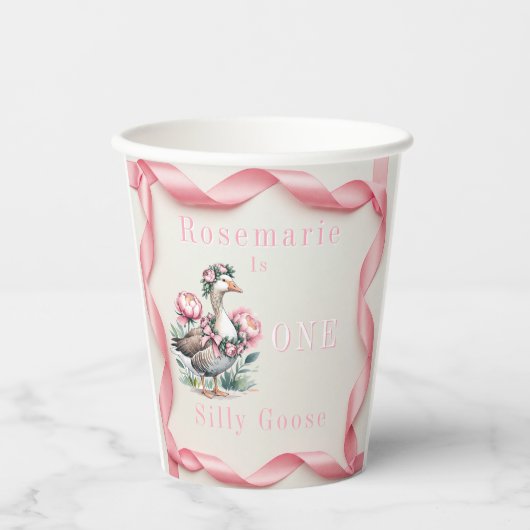 我々の間抜けガチョウは一誕生日になる 紙コップ (正面)