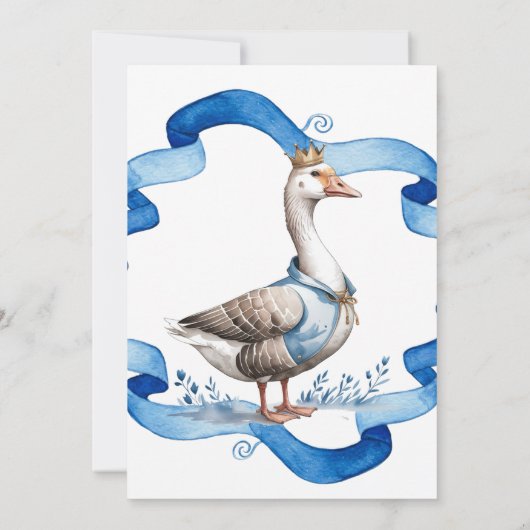 我々の間抜けガチョウは誕生日の少年を回している 招待状 (裏面)