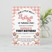 我々の間抜け小さなガチョウ1st最初の誕生日パーティー 招待状 (スタンド正面)