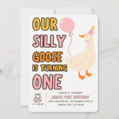 我々の間抜け鵞鳥が一羽に変わる | 可愛カラフルい 招待状 (正面)