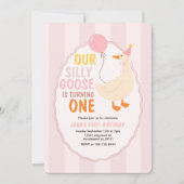 我々の間抜け鵞鳥が一羽に変わる | 可愛カラフルい 招待状 (正面)