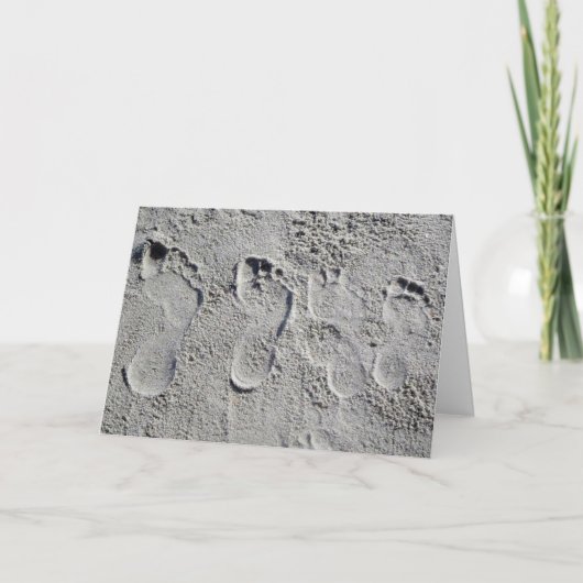 我々の離れハート・クリスマスカードに足跡がある シーズンカード (正面)