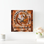 我々の非凡な世界 スクエア壁時計 (ホーム)