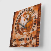 我々の非凡な世界 スクエア壁時計 (傾斜)