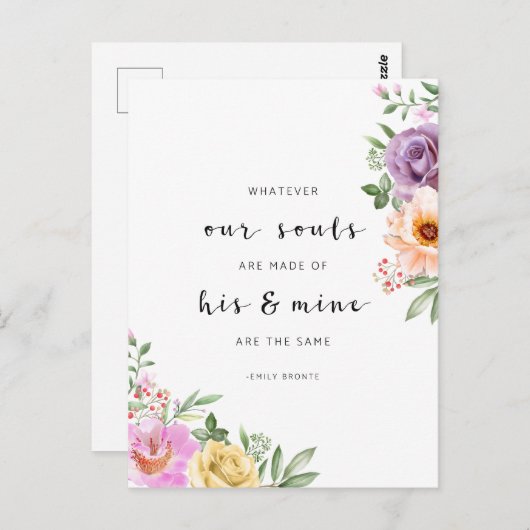 我々の魂が何であれ、エミリー・ブロンテ ポストカード (正面/裏面)