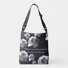 我々の魂は同じゴシック美的な白いバラ クロスボディバッグ