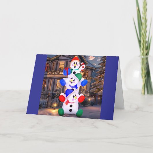 我々の3人はクリスマス楽しそうに言いたい シーズンカード (正面)