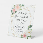 我々はあなたが来る金ゴールドフレーム赤面フローラ 台座サイン (正面)