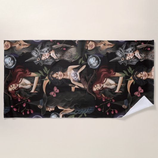 我々はあなたが燃えることができない魔女の娘だ ビーチタオル (正面)