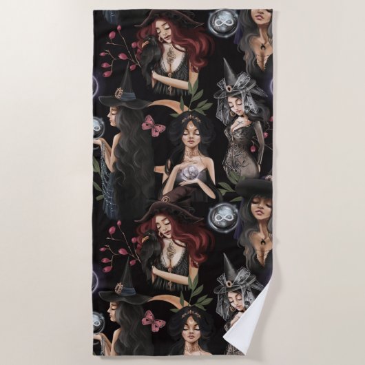 我々はあなたが燃えることができない魔女の娘だ ビーチタオル (正面)