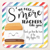 我々はあなたのようなsの先生が必要だ、先生ギフト スクエアペーパーコースター (正面)