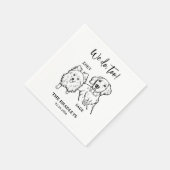 我々はあまりにもポメラニア犬ゴールデンレトリバードッグ結婚の スタンダードカクテルナプキン (角)