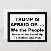 我々はいじめをする立場なので、トランプは恐れている ポストカード (正面/裏面)
